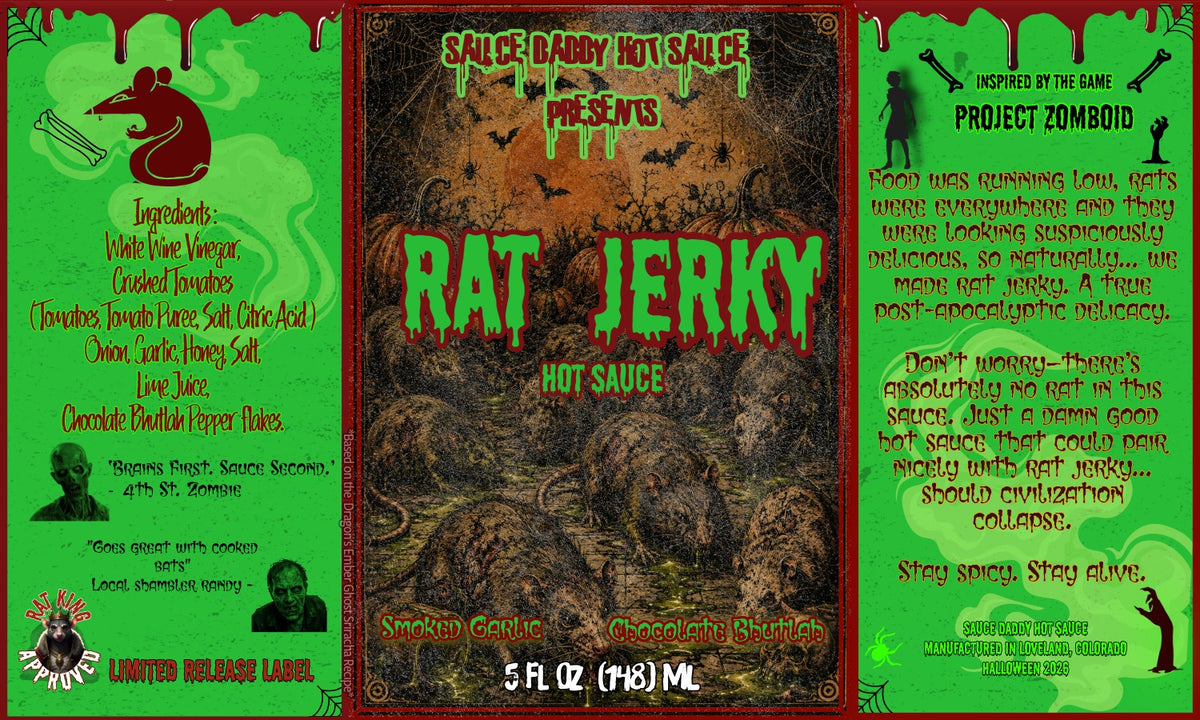 Seasonal Halloween Sauce " RAT JERKY "