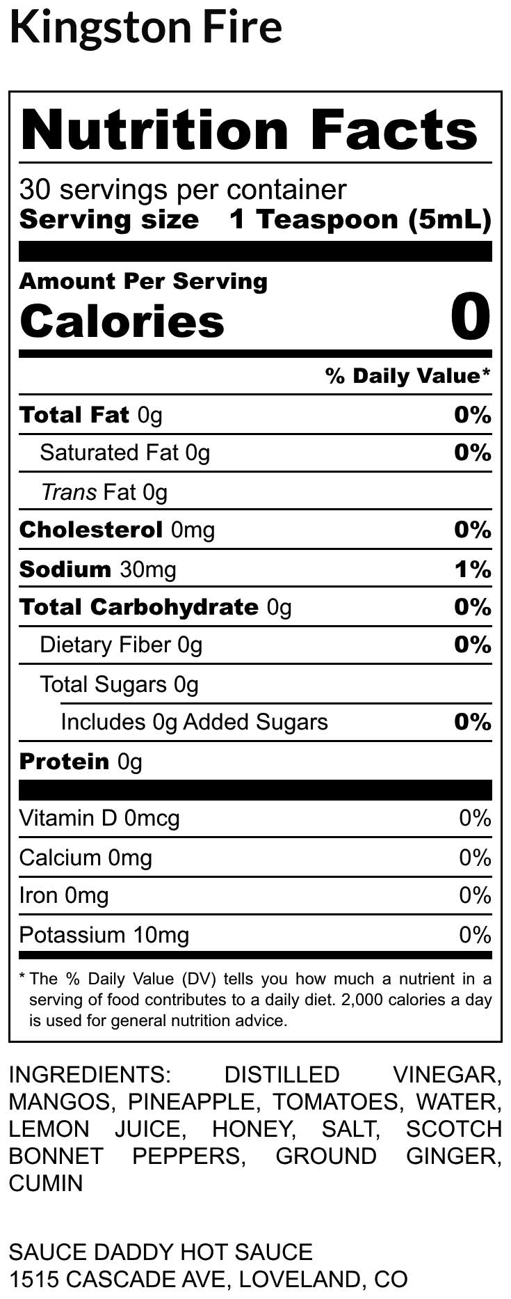 Kingston Fire Scotch Bonnet Hot Sauce