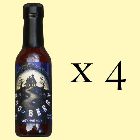 "Boo-berry" Blueberry Ghost pepper hot sauce Discounted 4 pack