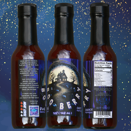 "Boo-berry" Blueberry Ghost pepper hot sauce